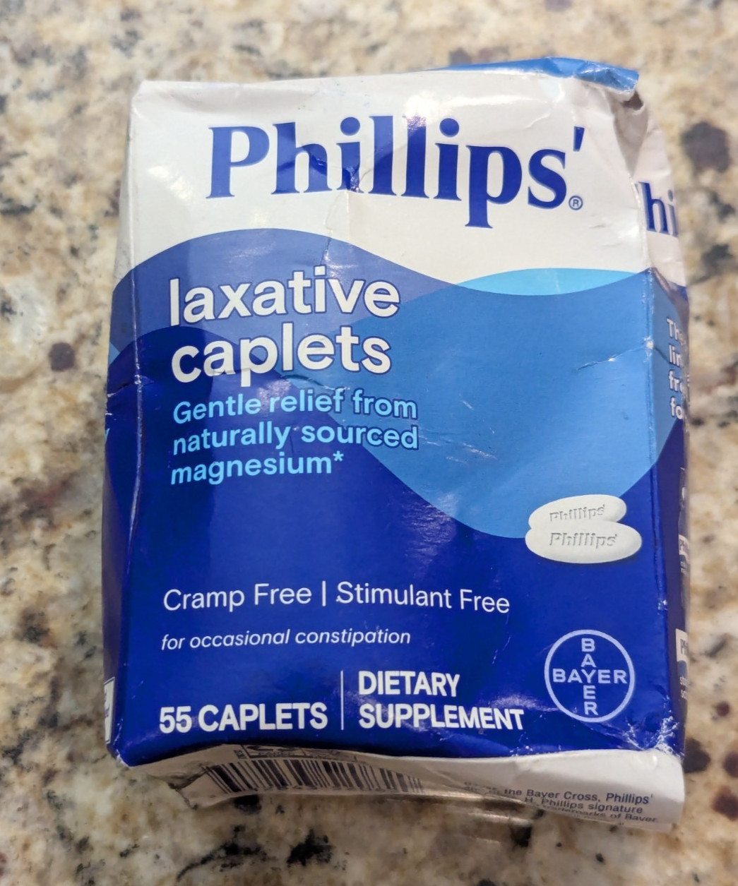 Phillips' Laxative Digestive Treatment Caplets 55 caplets exp: 10/2026 box wear