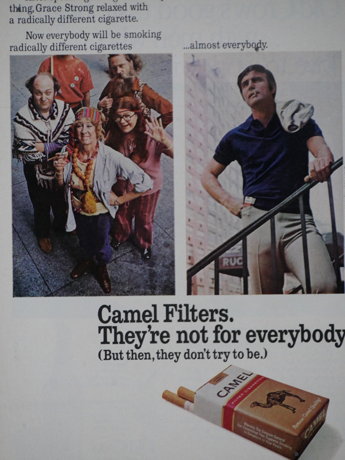 Camel Vintage 1971 Grace Strong They Not For Everyone Original Magazine Print Ad