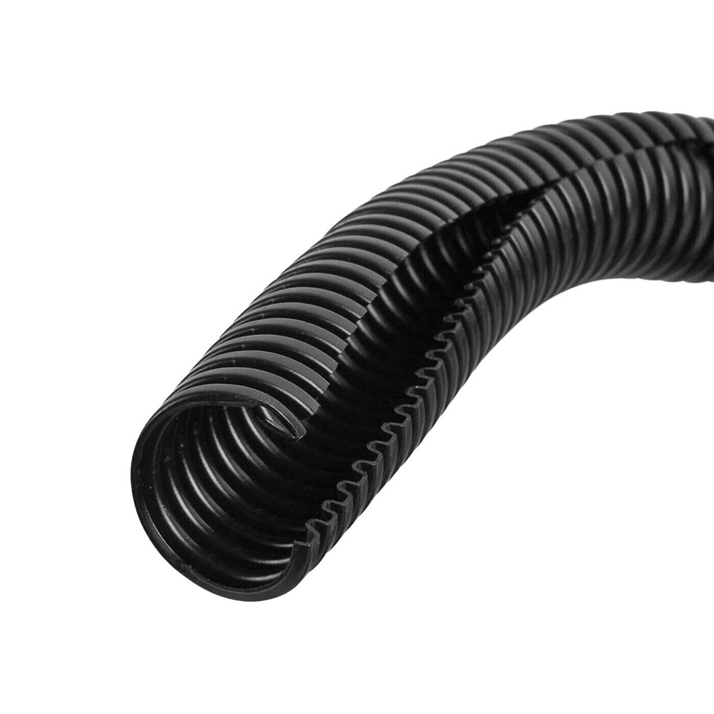 Polyethylene 25 ft Flexible Split Loom Tubing 1" Inch Diameter Coil Black