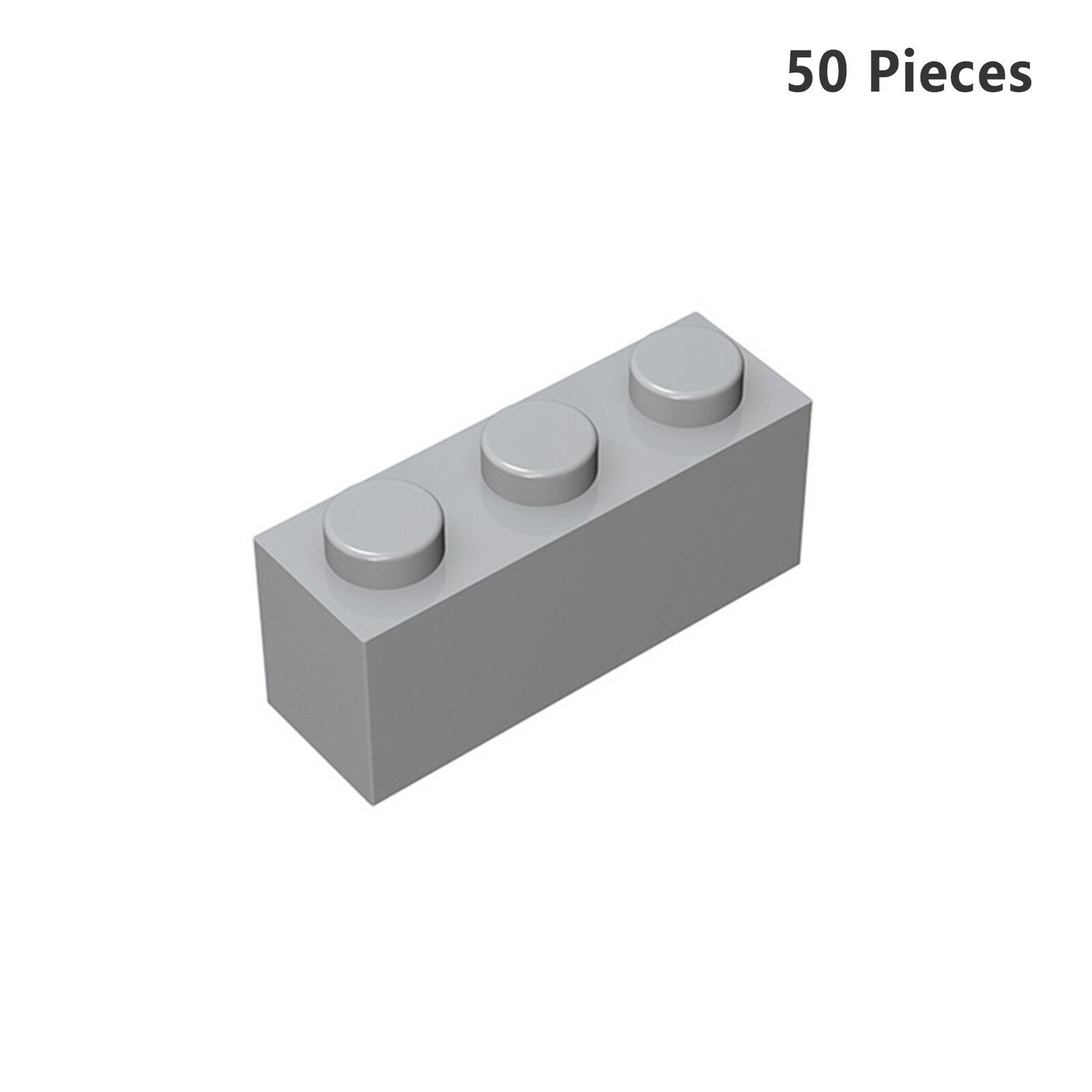 3622 Brick 1X3 Light Gray Bricks 50 PCS Bricks, Pieces & Parts 100% Compatible