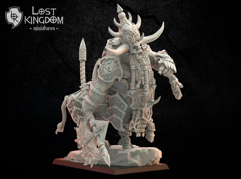 Hurgroth, Taurukh Hero - 28-32mm Infernal Dwarves - Resin Tabletop Miniature