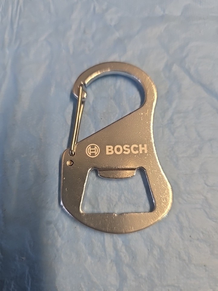 Bosch Carabiner with Silver Bottle Opener  Key Chain Belt Hook
