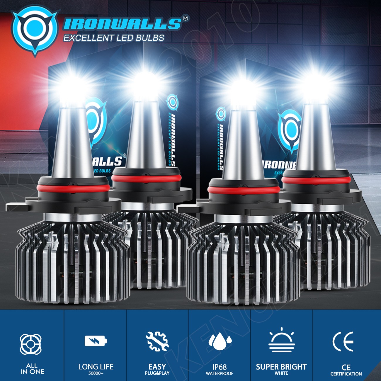 4/6/8-sides 6000K LED Headlight Hi/Lo for GMC Sierra 1500 2500HD 3500 1999-2006