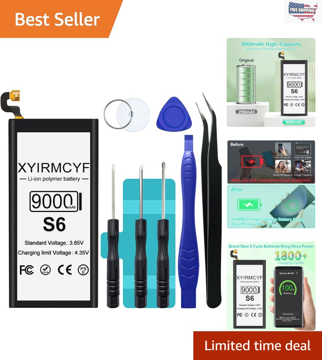 Upgrade Your Galaxy S6 with 9000mAh Battery - Safe, Certified, Long-lasting