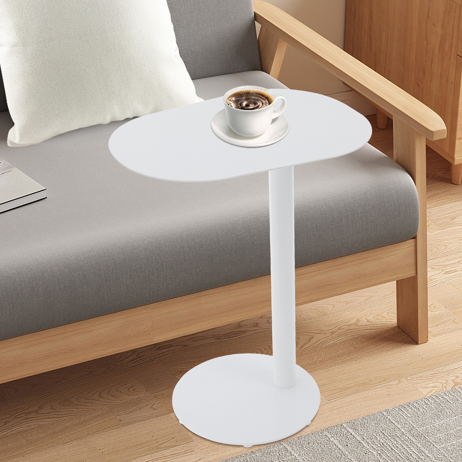63cm C-shaped Side Table Couch Side Table 7.5kg Iron End Table For Laptop