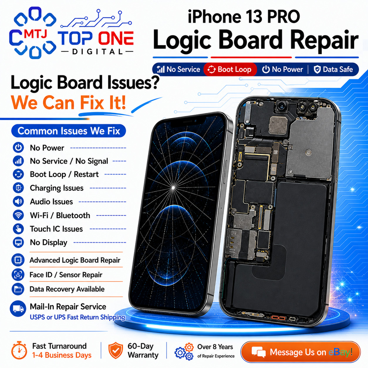 iPhone 13 Pro Logic Board Repair Service | No Service Baseband Repair