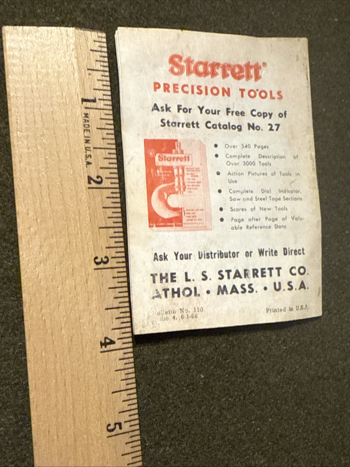 Vintage Starrett Micrometer Machinist Tool Mini Catalog 🇺🇸