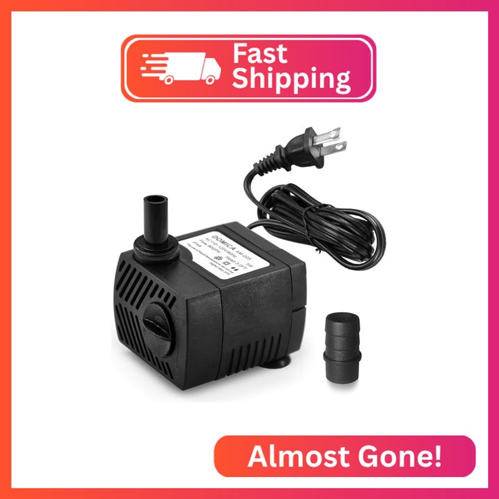 90 GPH Mini Submersible Pump, Small Fountain Pump (5W 350L/H) for water feature,