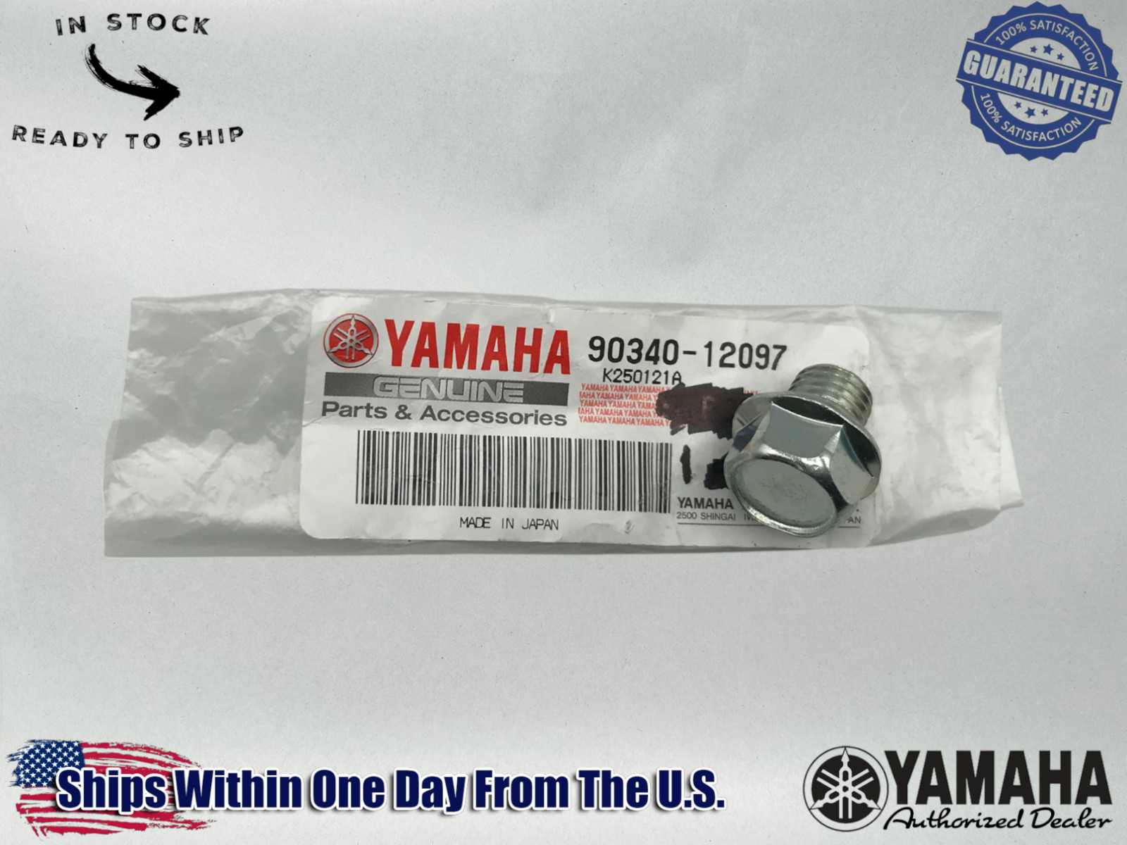 Yamaha OEM Blaster Oil Drain Plug YFM 50 80 100 125 YFS 200 90340-12097-00