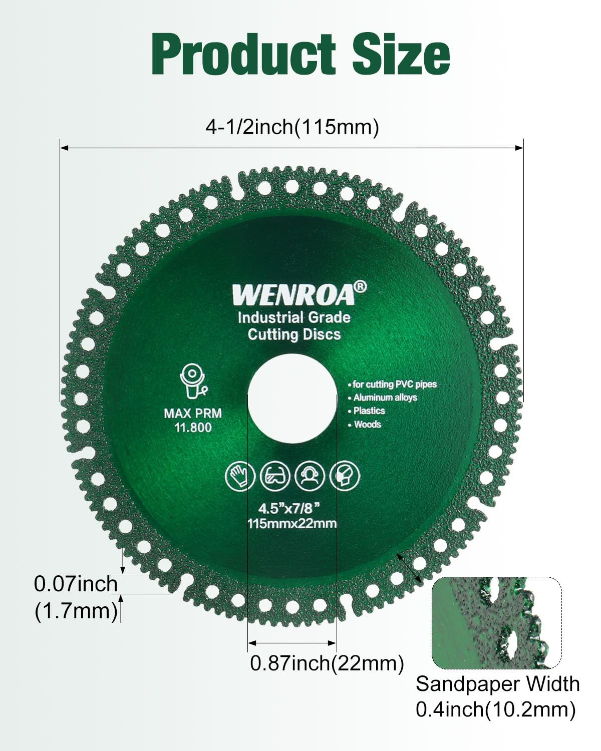 2 Pcs Indestructible Disc for Grinder, Cutting Discs 4 1/2" for 7/8" Angle Grind