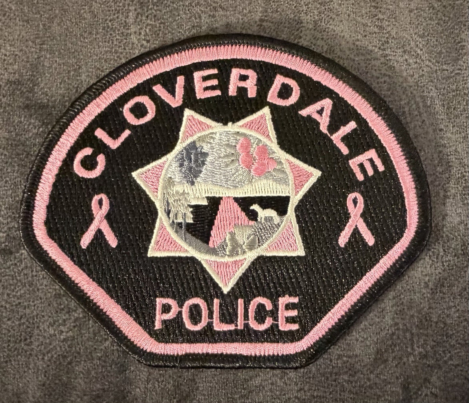 California Pink (Cancer Awareness) Patch. Cloverdale Police Dept.