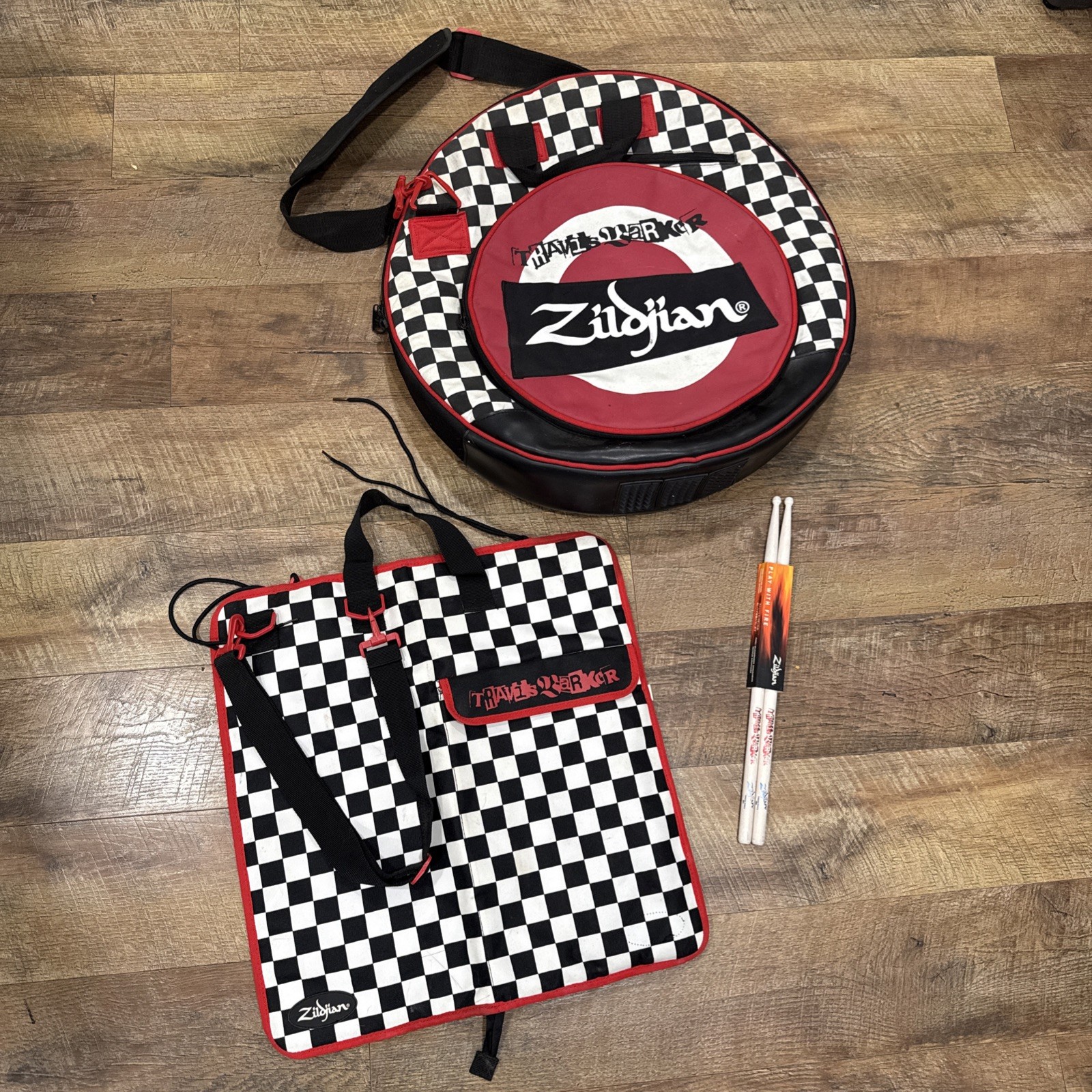 Zildjian Travis Barker Stick Bag | Checkered | cymbal bag + sticks | Used