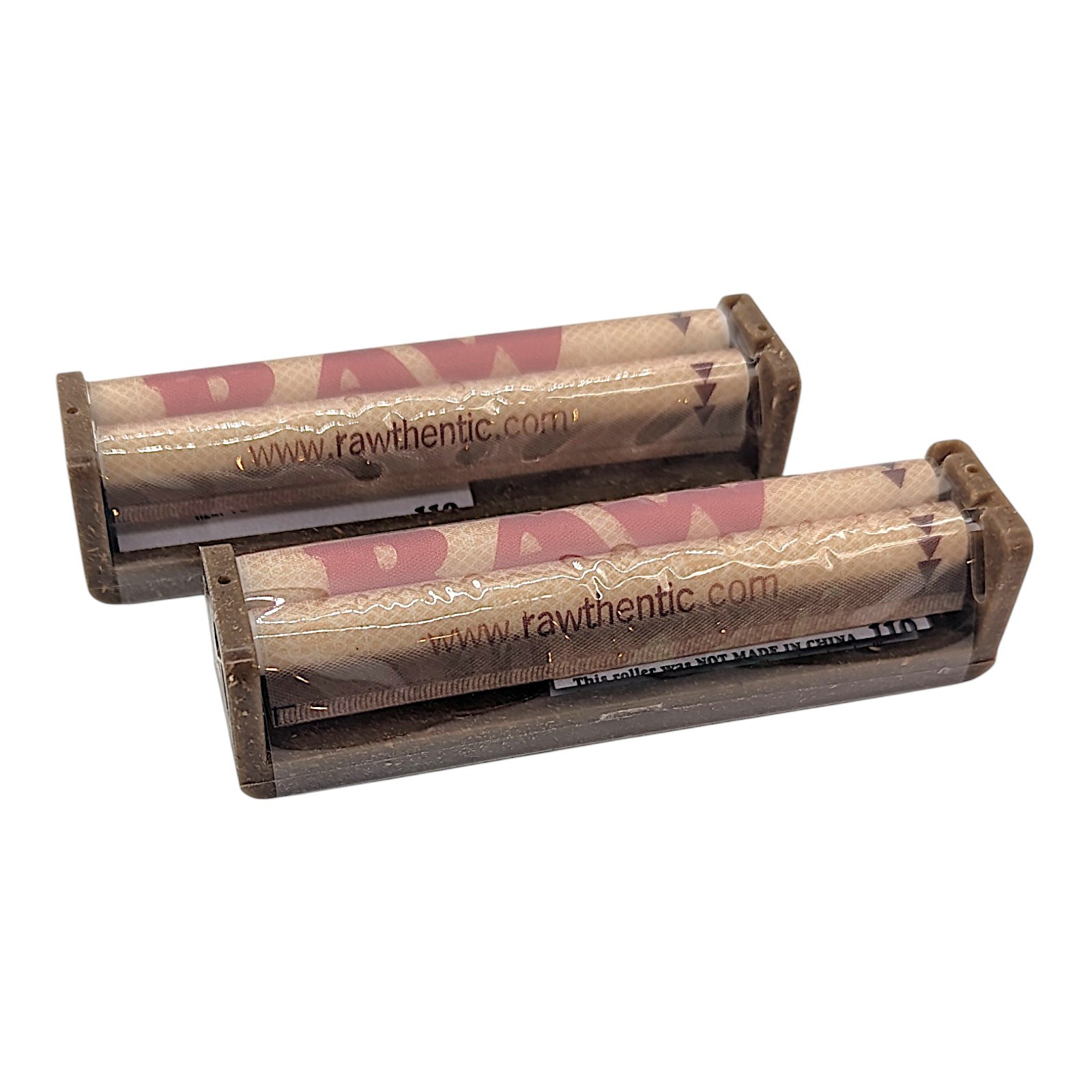 RAW 110mm King Size Cigarette Roller Rolling Machine Hemp Plastic 2 Pack