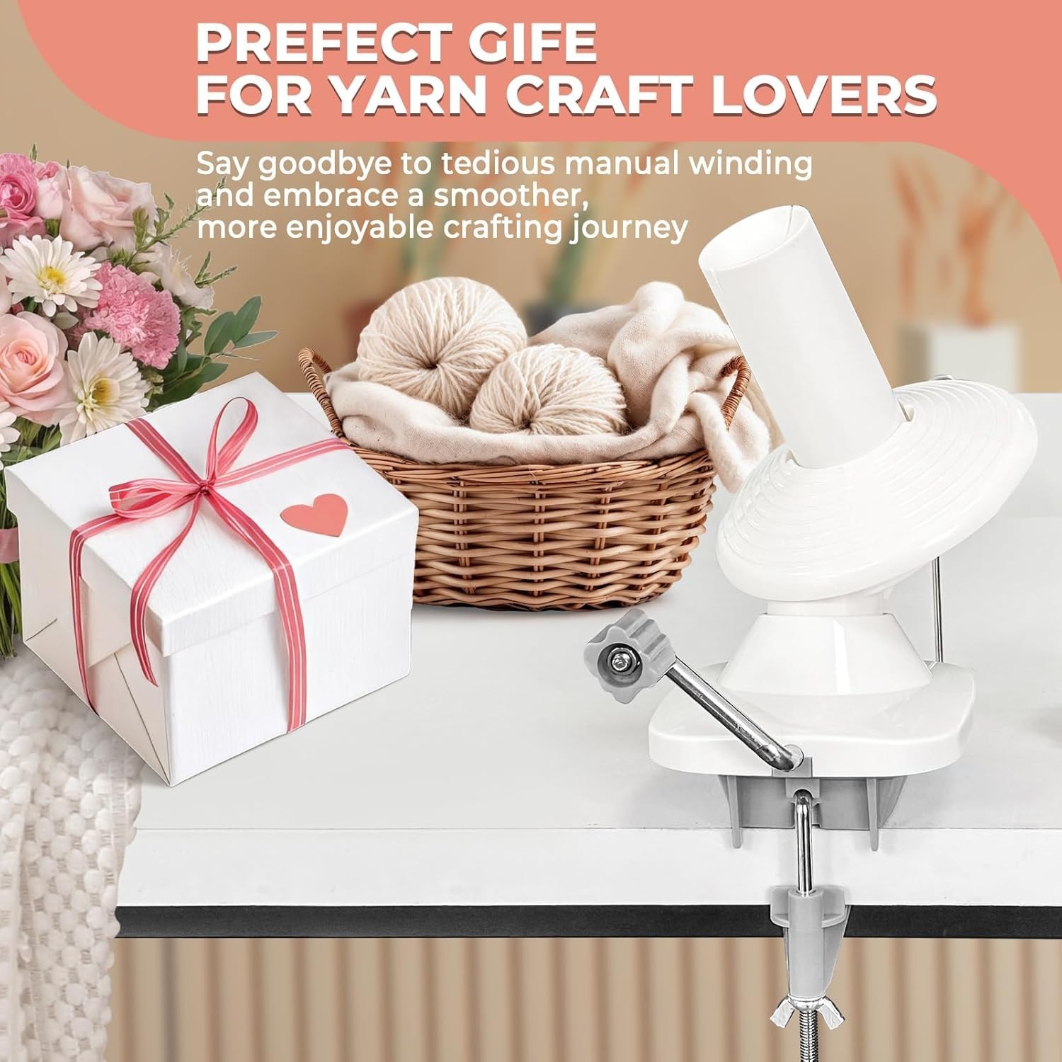 Durable ABS Plastic Yarn Ball Winder - 3.5 Oz Capacity, Grey, Lightweight Design