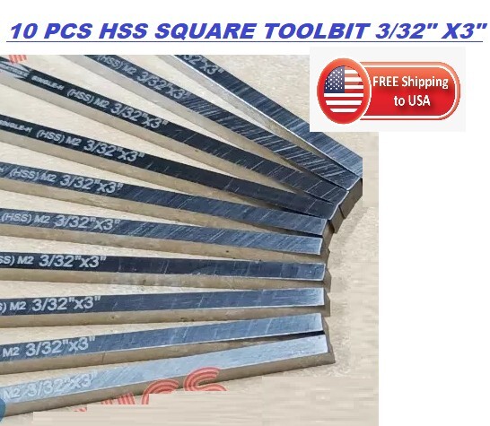 HSS 10x Square Tool Bit 3/32" x 3" (2.38 x 76.2mm) M2 Grade India's Best Selling