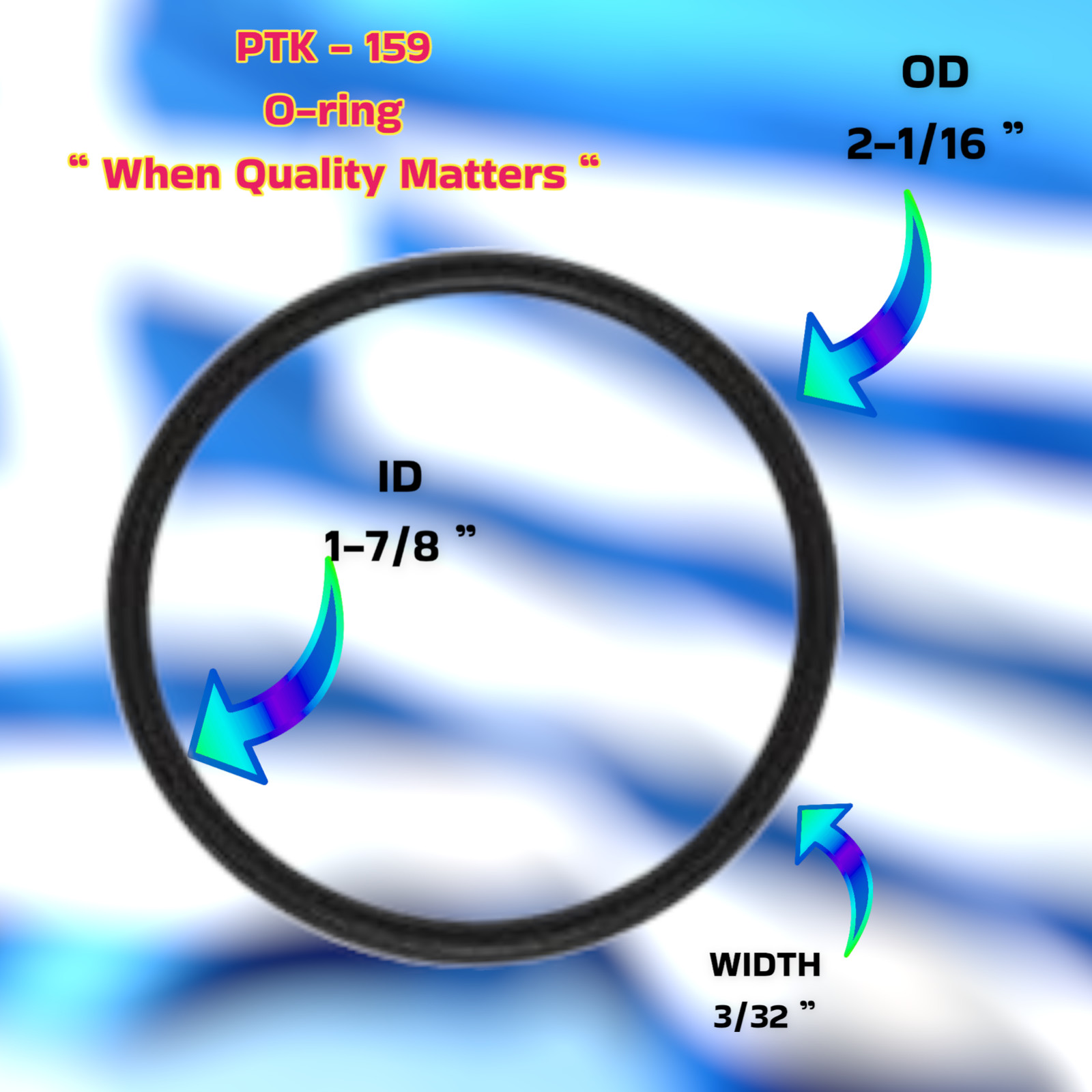 83008 1-1⁄2” PVC Union O-ring (2-PACK) PTK-159 Replacement For Lasco 2-PACK