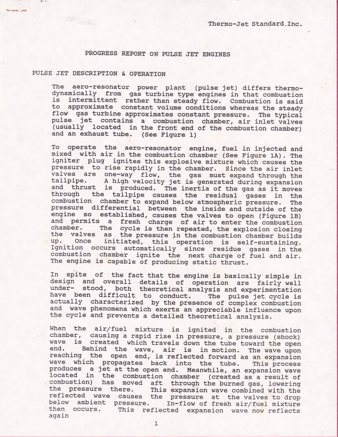 VTG Thermo-Jet Pulse Jet Engine Inventor Documentation & Information, no engine
