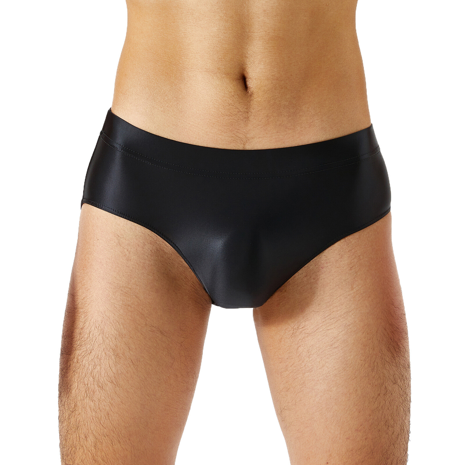 US Men Shorts Leather Briefs Athletic Panties Lingerie Elastic Waist Swim Trunks