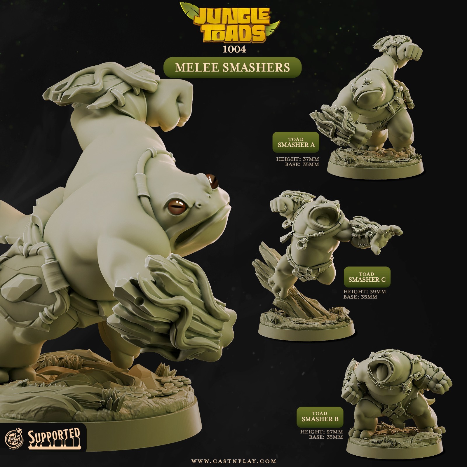 Toad Monks Player Characters | Dungeons and Dragons D&D 28-32mm Miniatures