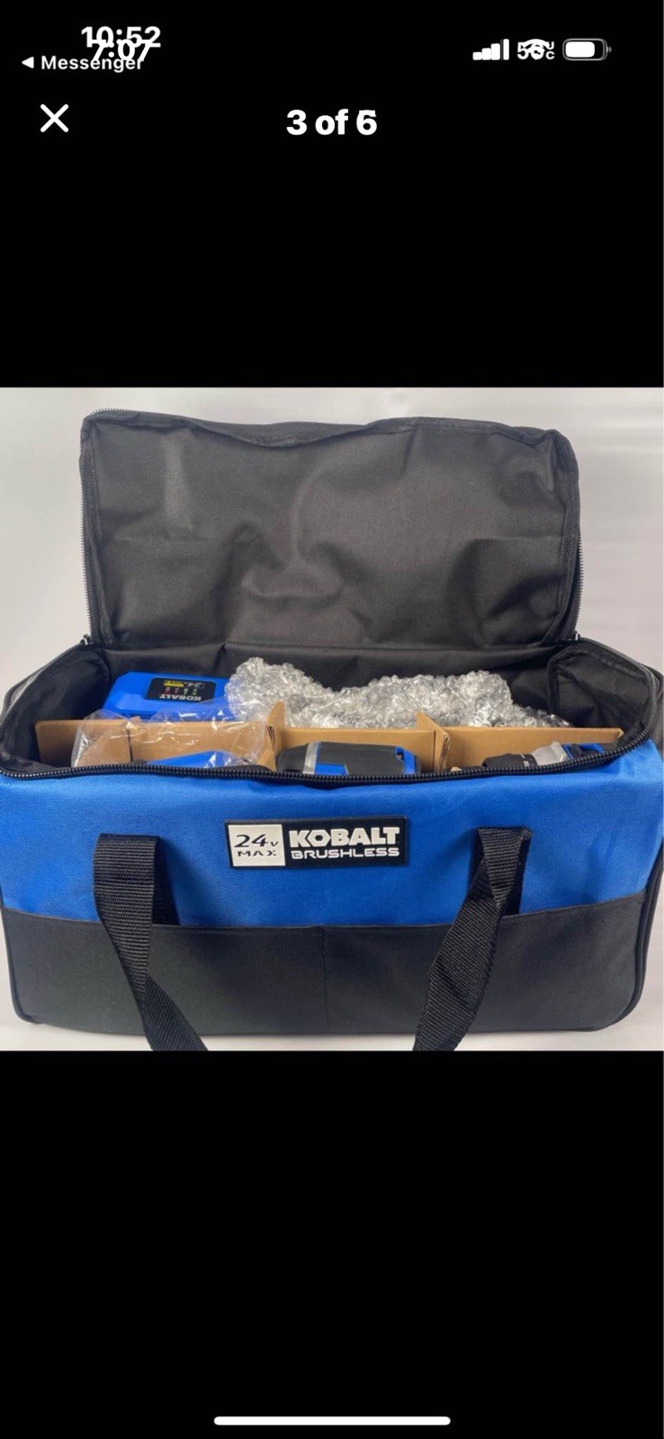 Kobalt 24V Max Brushless 4-Tool Combo Kit w/ 2 Li-Ion Batteries, Charger Bag