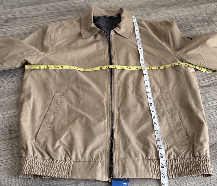 Nautica Performance Wind and Water Resistant Khaki Jacket Size Medium NWT