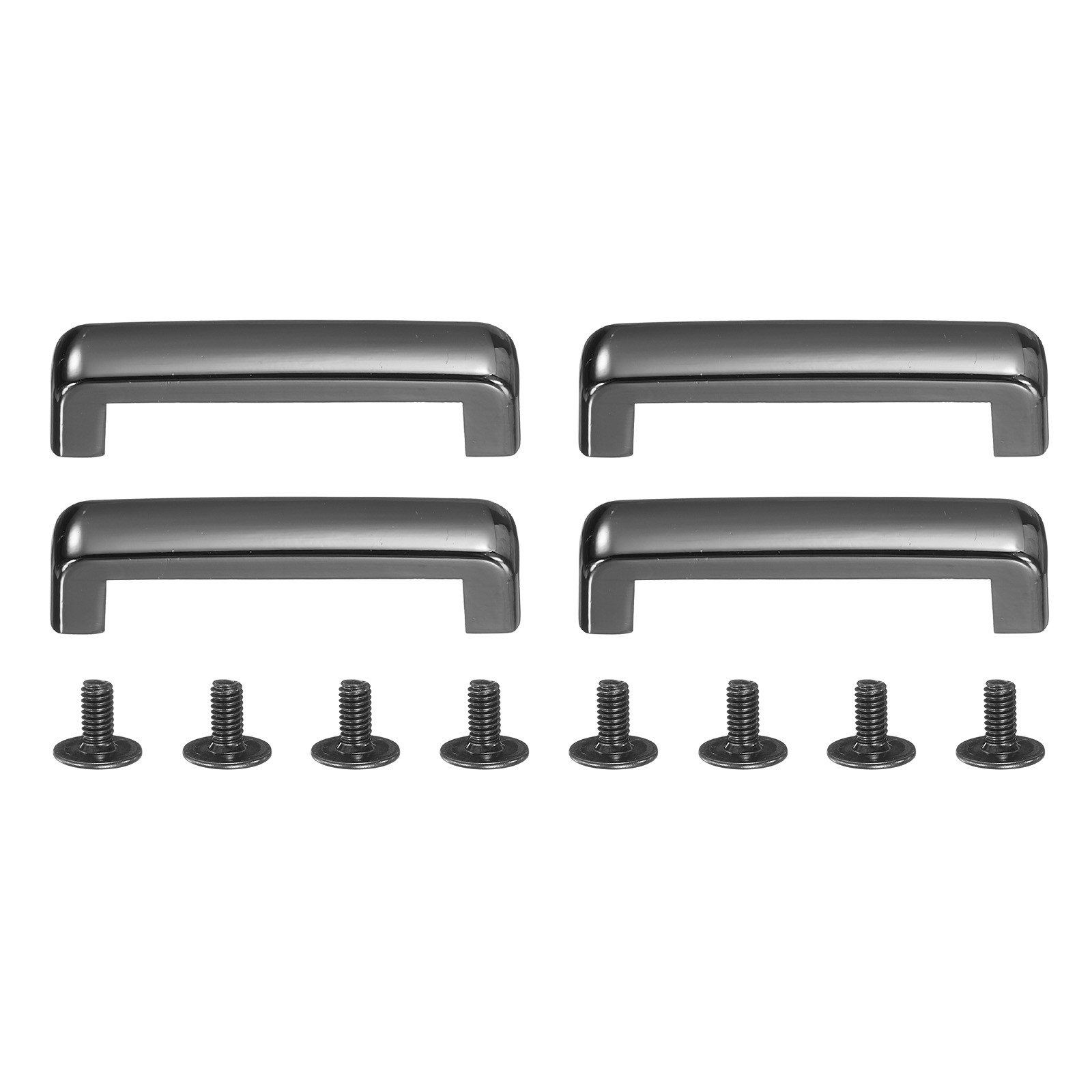 4Pcs Arch Bridge D-Ring Buckles Chain Strap Connector (Black, 1.3 x 0.2 Inch)