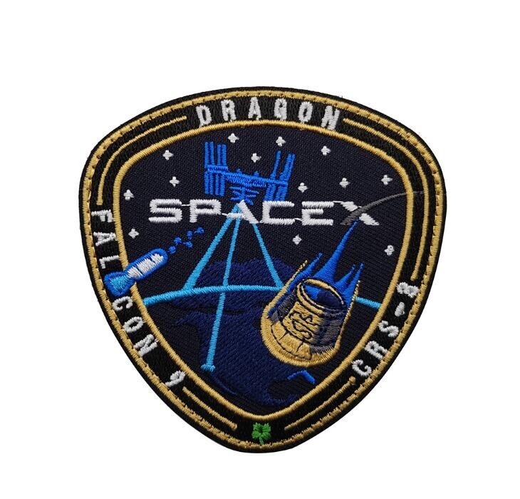 10PCS SPACEX FALCON-9 DRAGON F-9 CRS-5 SPACE FORCE EMBROIDERED HOOK&LOOP PATCH