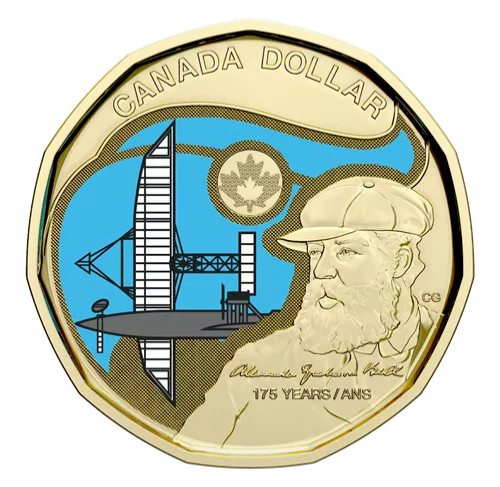 2022 Alexander Graham Bell 175 Years - COLORED $1 Canada Loonie