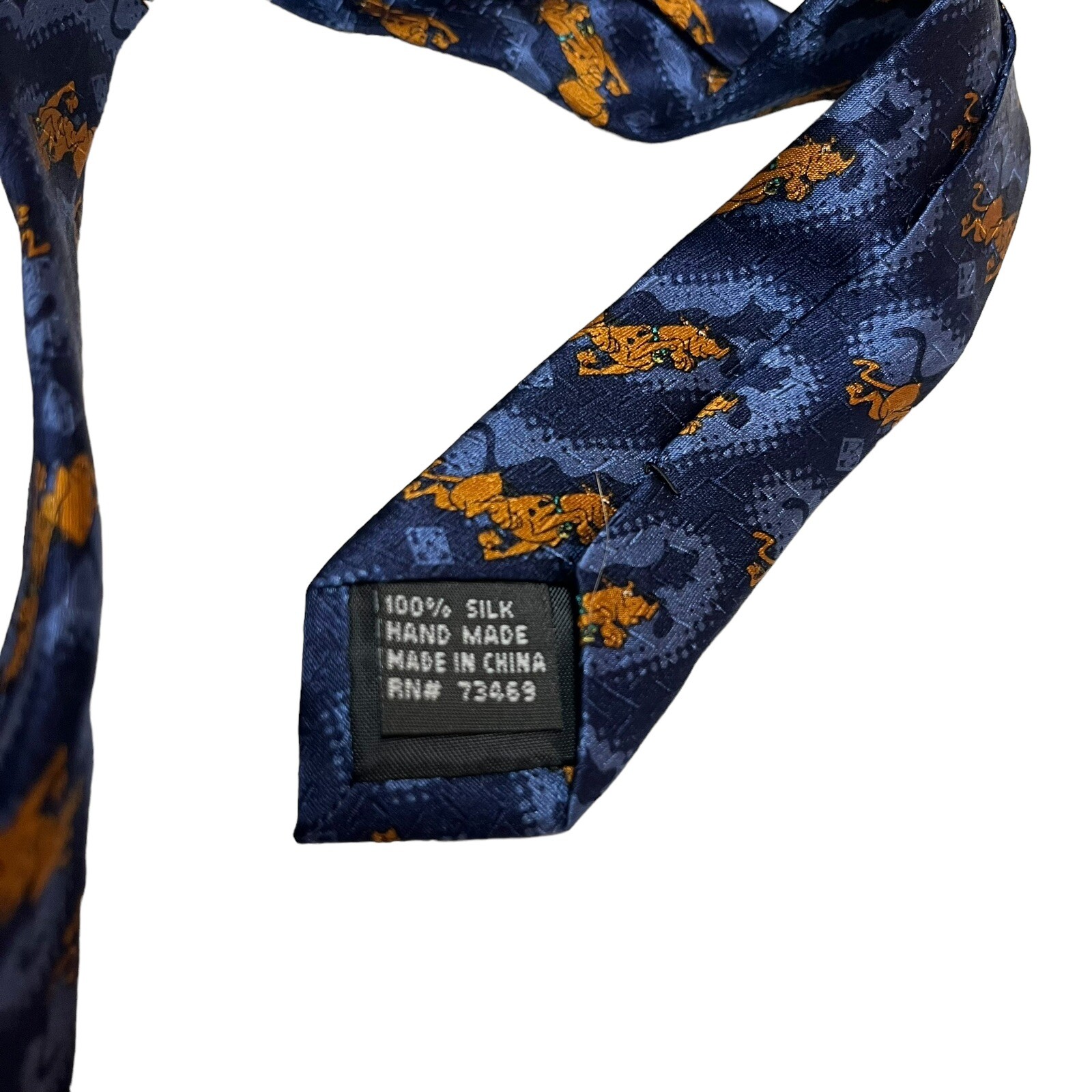Cartoon Network Vintage Blue Brown Dog Scooby-Do! Pattern Silk Mens Neck Tie 59”