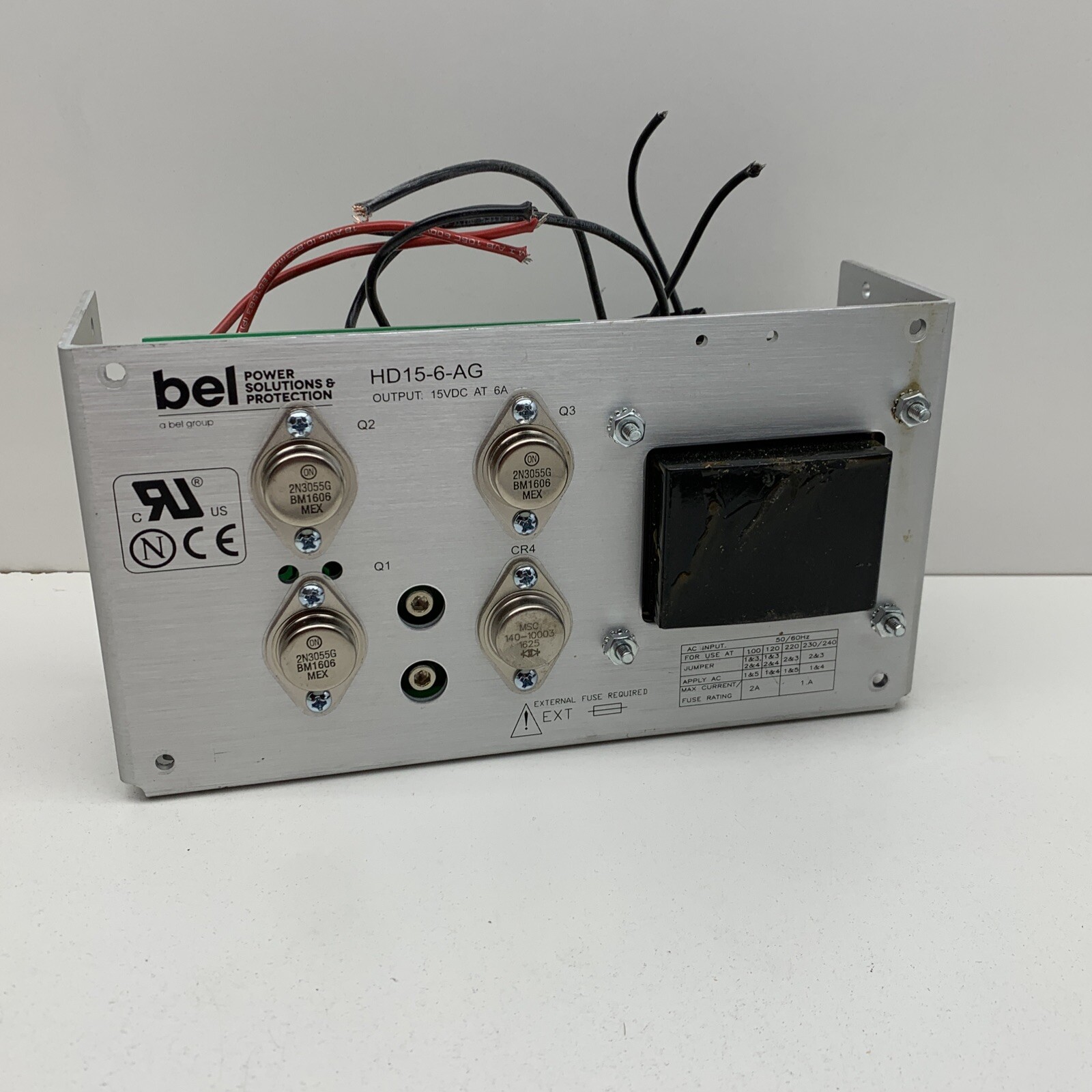 Bel HD15-6-AG Linear Power Supply 15VDC 6A Output, 100-240VAC Input