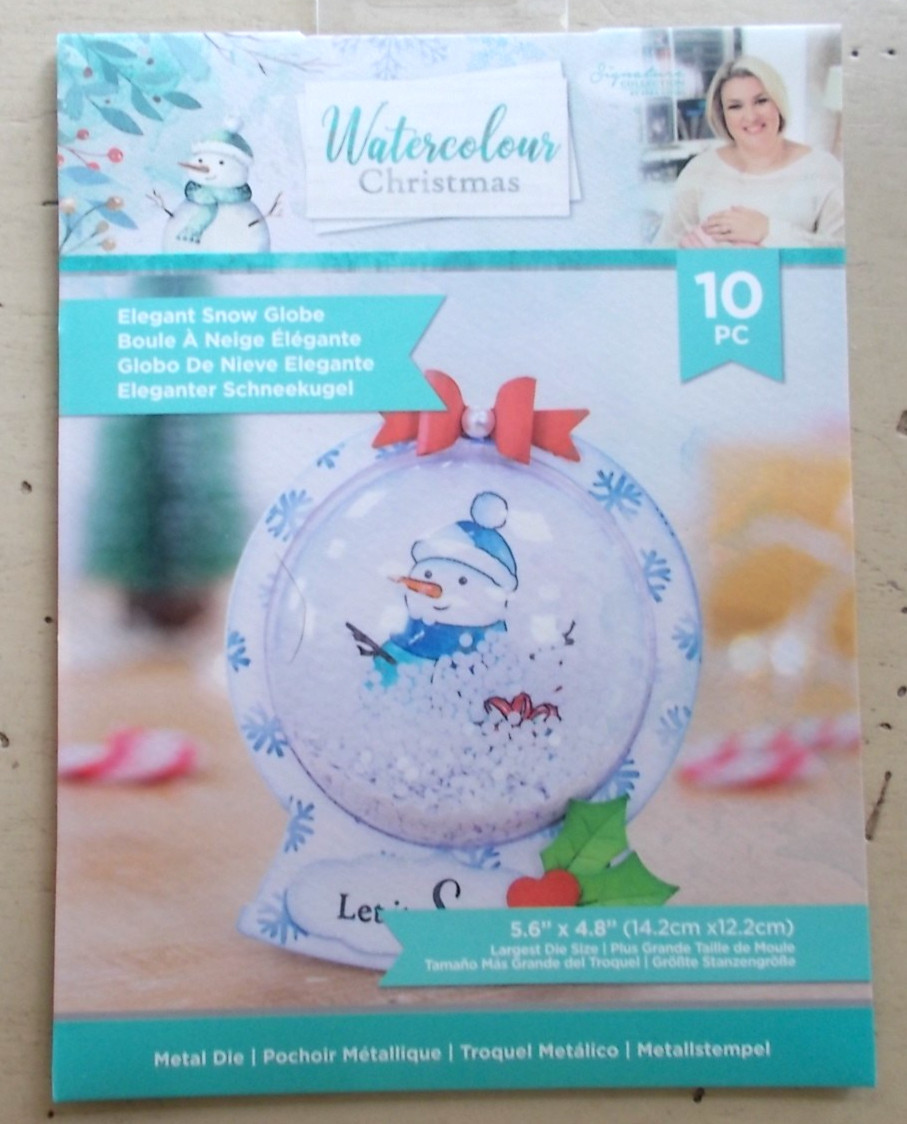 RARE Crafter's Companion Watercolour Christmas Elegant Snow Globe Die Set M