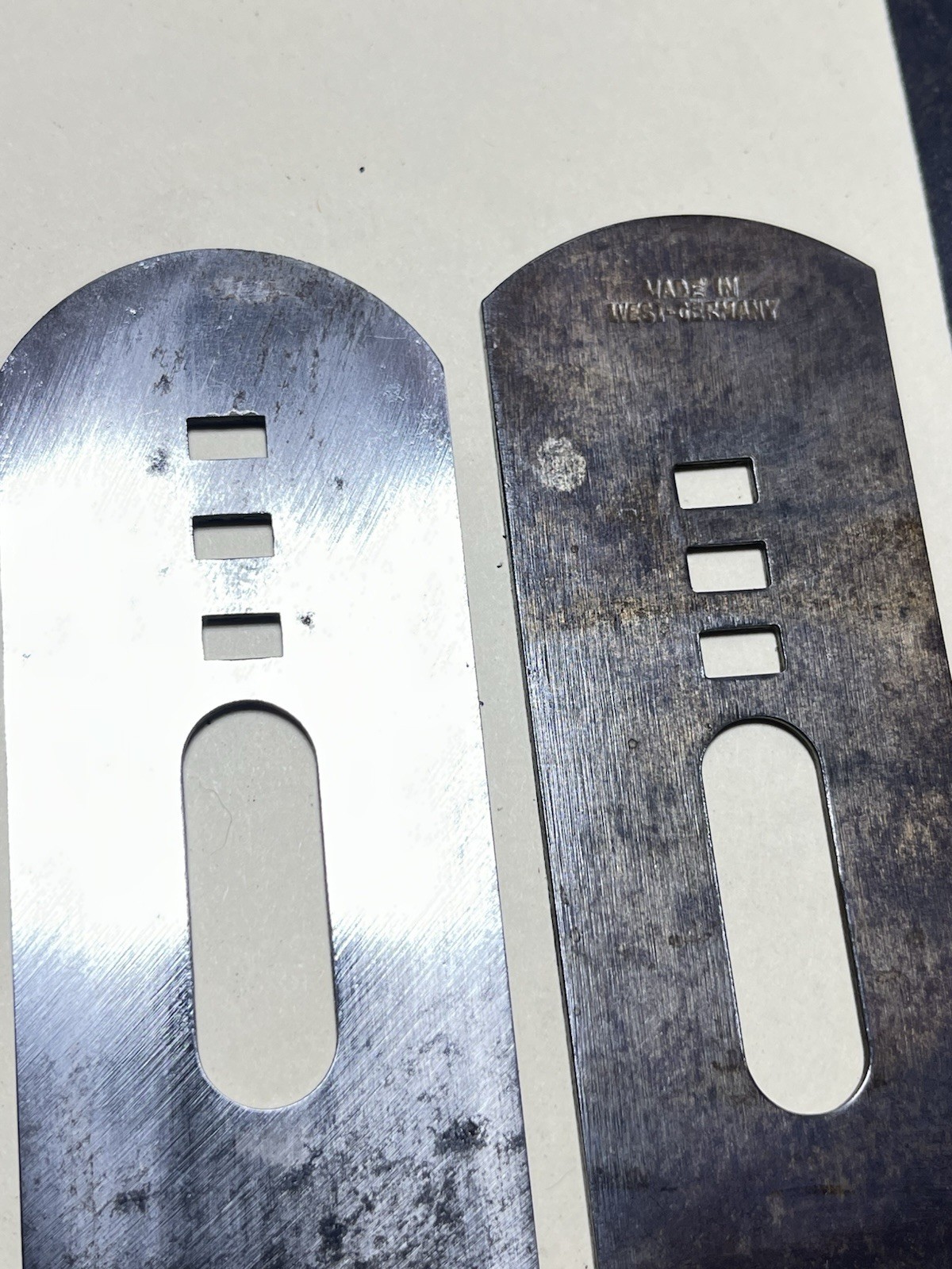6 Various Block Plane Blades Used
