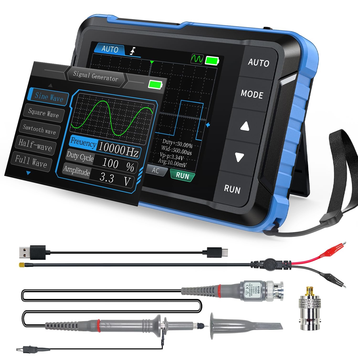 DSO153 2 in 1 Handheld Oscilloscope/DDS Signal Generator, Digital Portable Au...