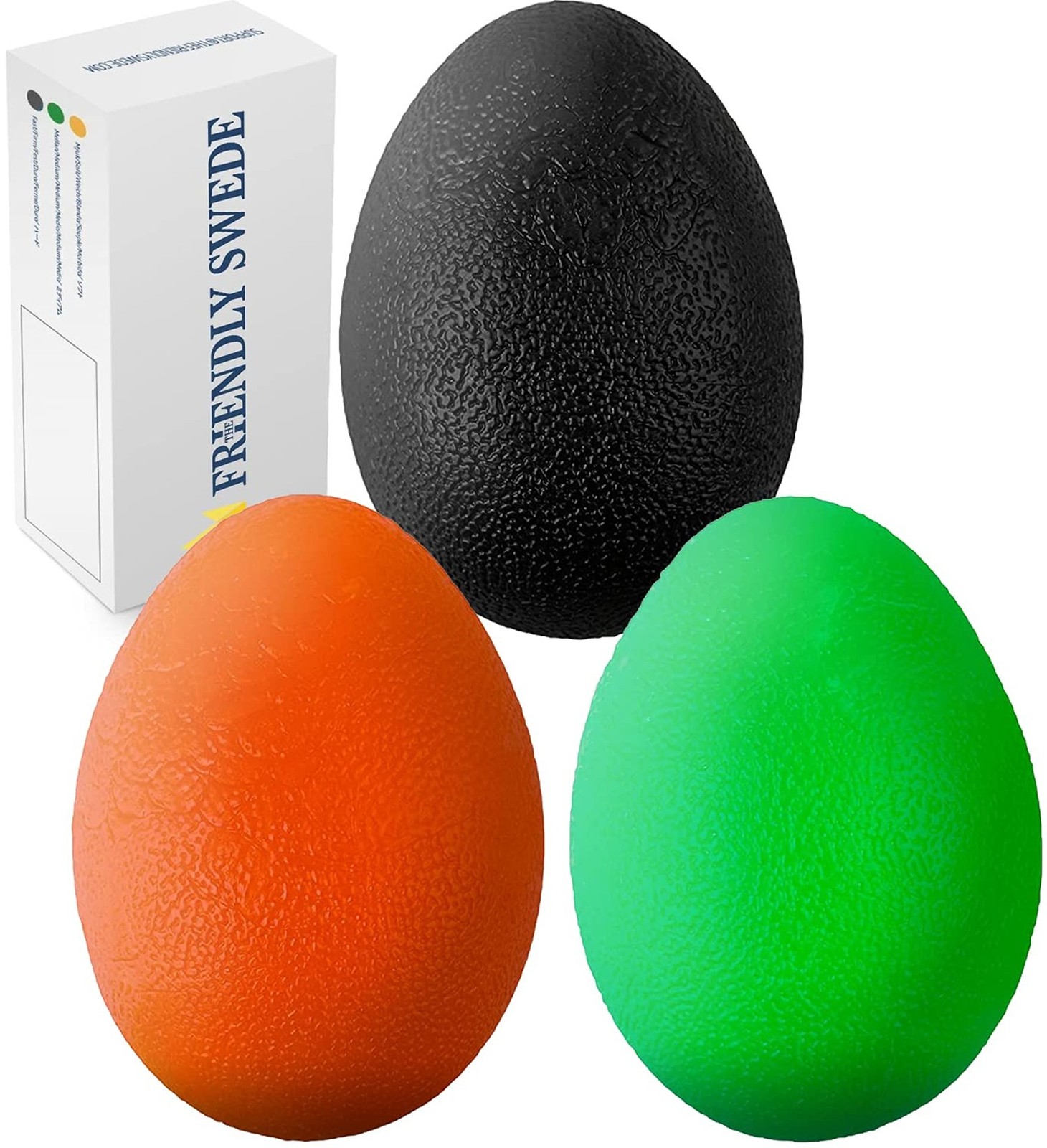 The Friendly Swede Stress Balls for Adults - 3 Squeeze Balls for Hand Therapy...