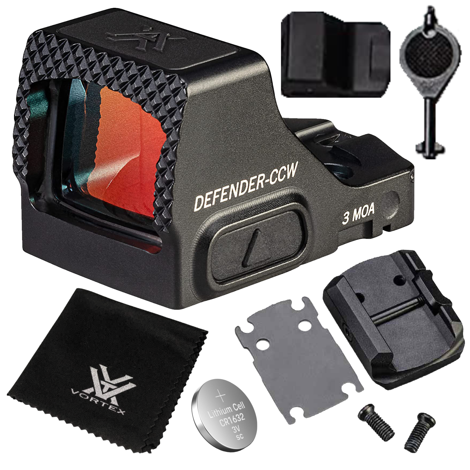 Vortex Optics Defender-CCW 3 MOA Red Dot with Free Camo Forest Hat Bundle