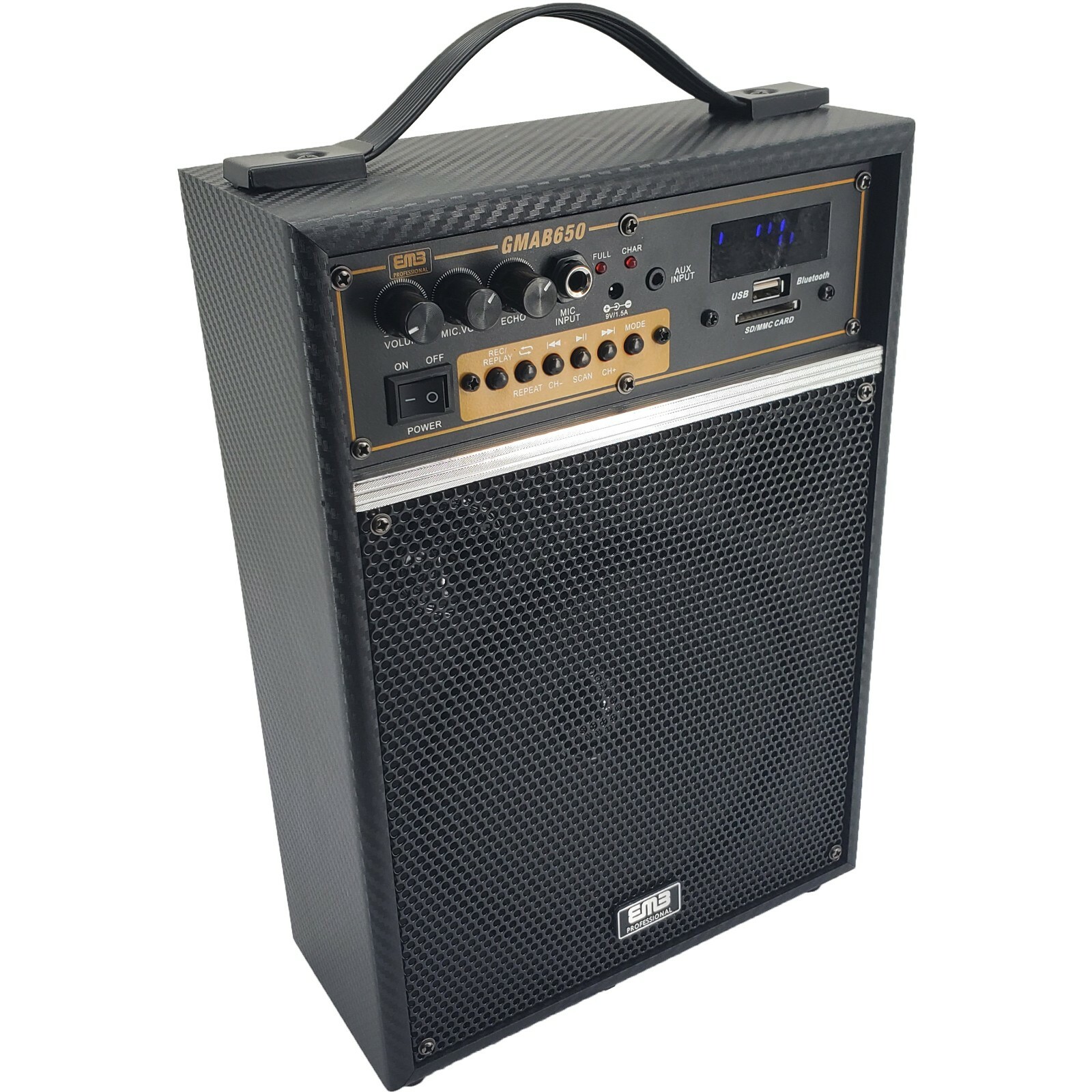 300W Rechargeable Guitar Amplifier Speaker Combo SD USB Bluetooth MIC ECHO V2