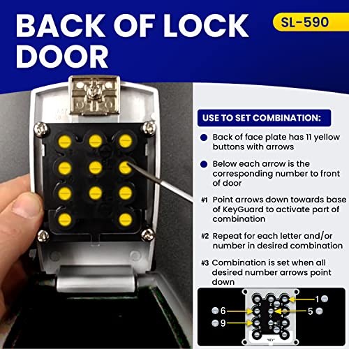 SL-590 Punch Button Key Storage Wall Mount Lock Box, Black Finish 1