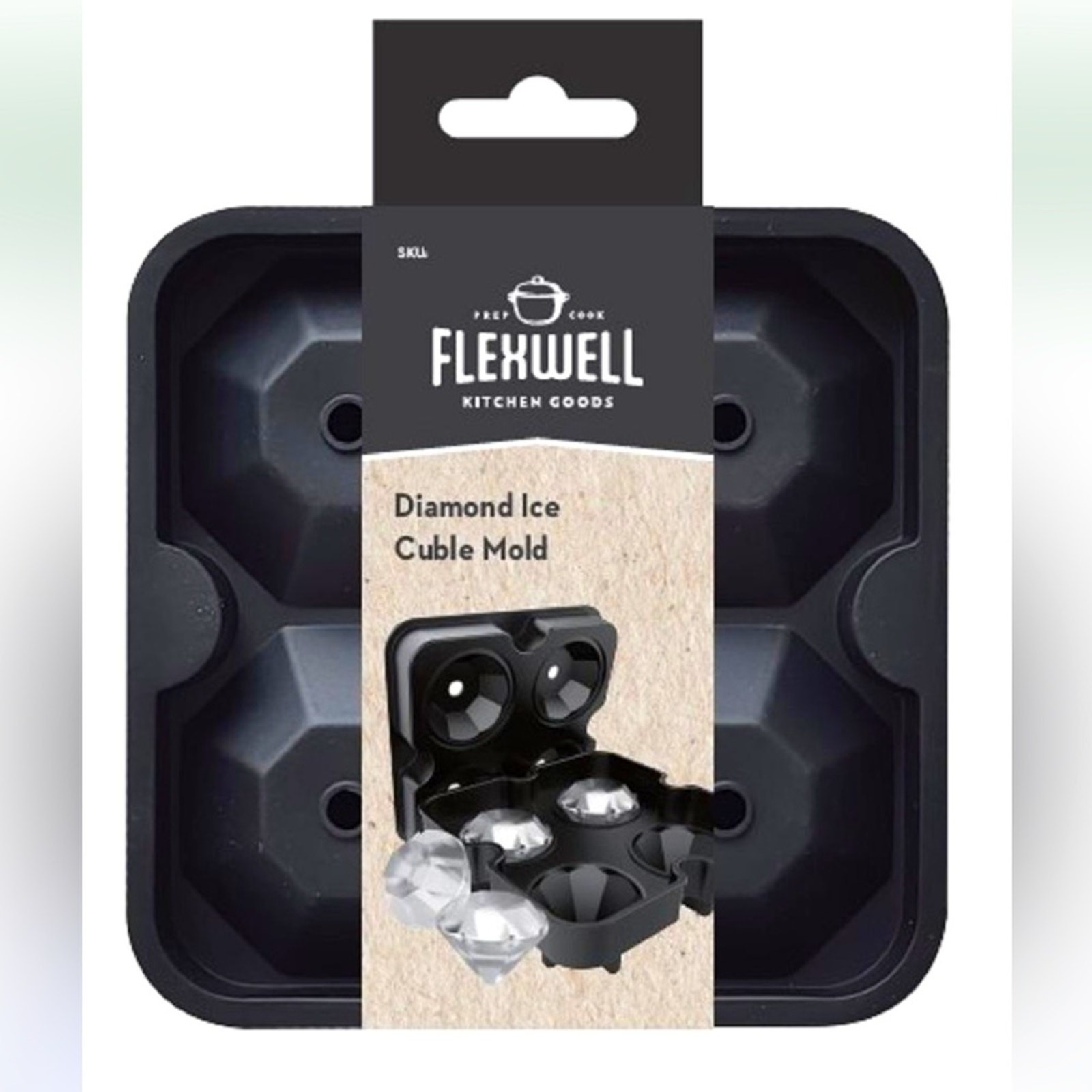 Silicone Diamond Ice Cube Mold Flexwell brand  NEW