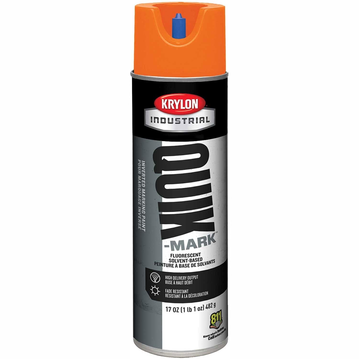 Krylon Industrial Quik-Mark Sb Inverted Marking Paint Fluorescent Orange, Lot...