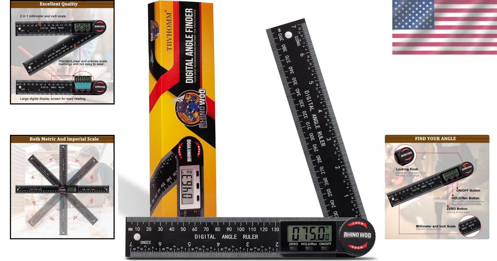 7 Inch Digital Angle Finder Protractor – Essential Tool for Woodworking & DIY