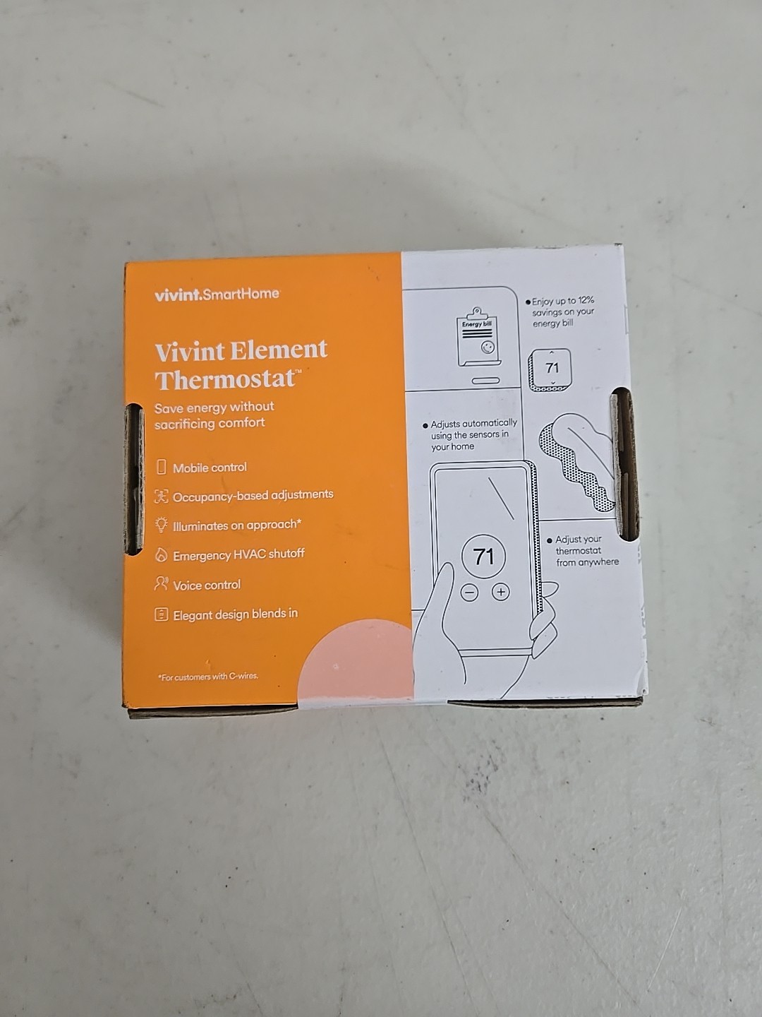 Vivint Element Smart Home Thermostat VS-ELEM02-01