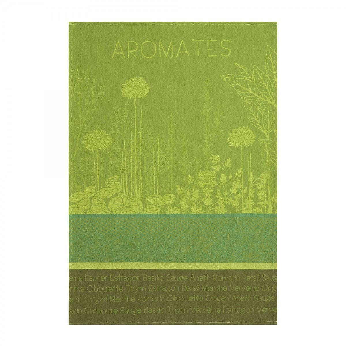 Coucke French Cotton Jacquard Towel 20" x 30" – Aromates du Jardin Green
