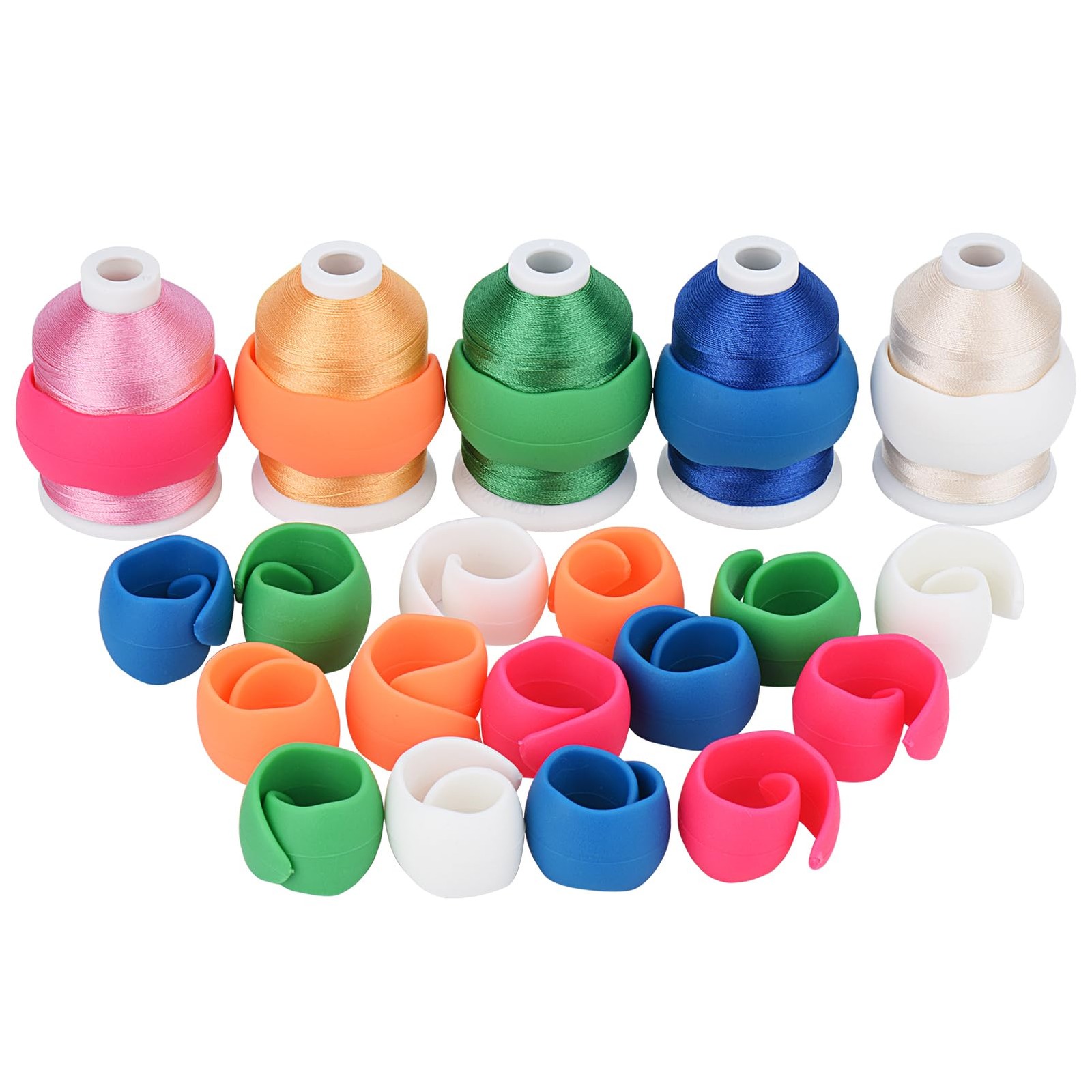 63 Colors with Brother Polyester Embroidery Machine Thread + 20 Thread Holder...