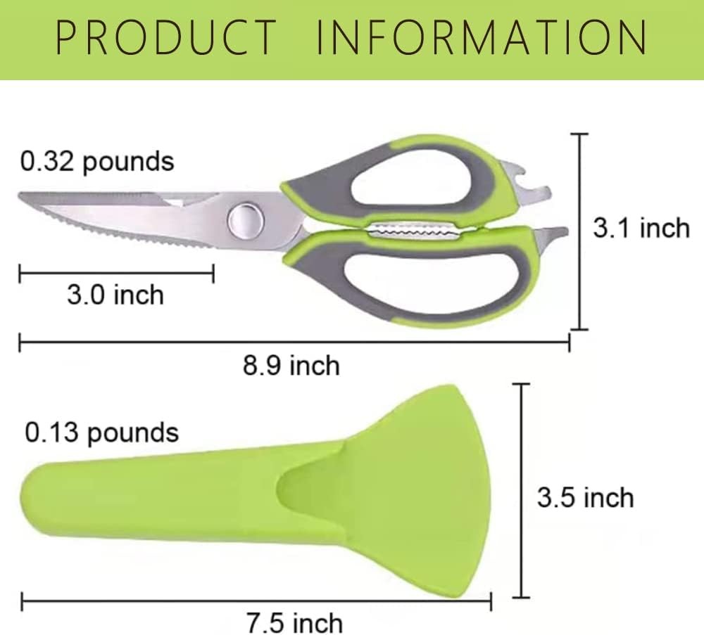 Kitchen Shears Sharp Scissors Stainless Steel Meat Chicken Professional BBQ New