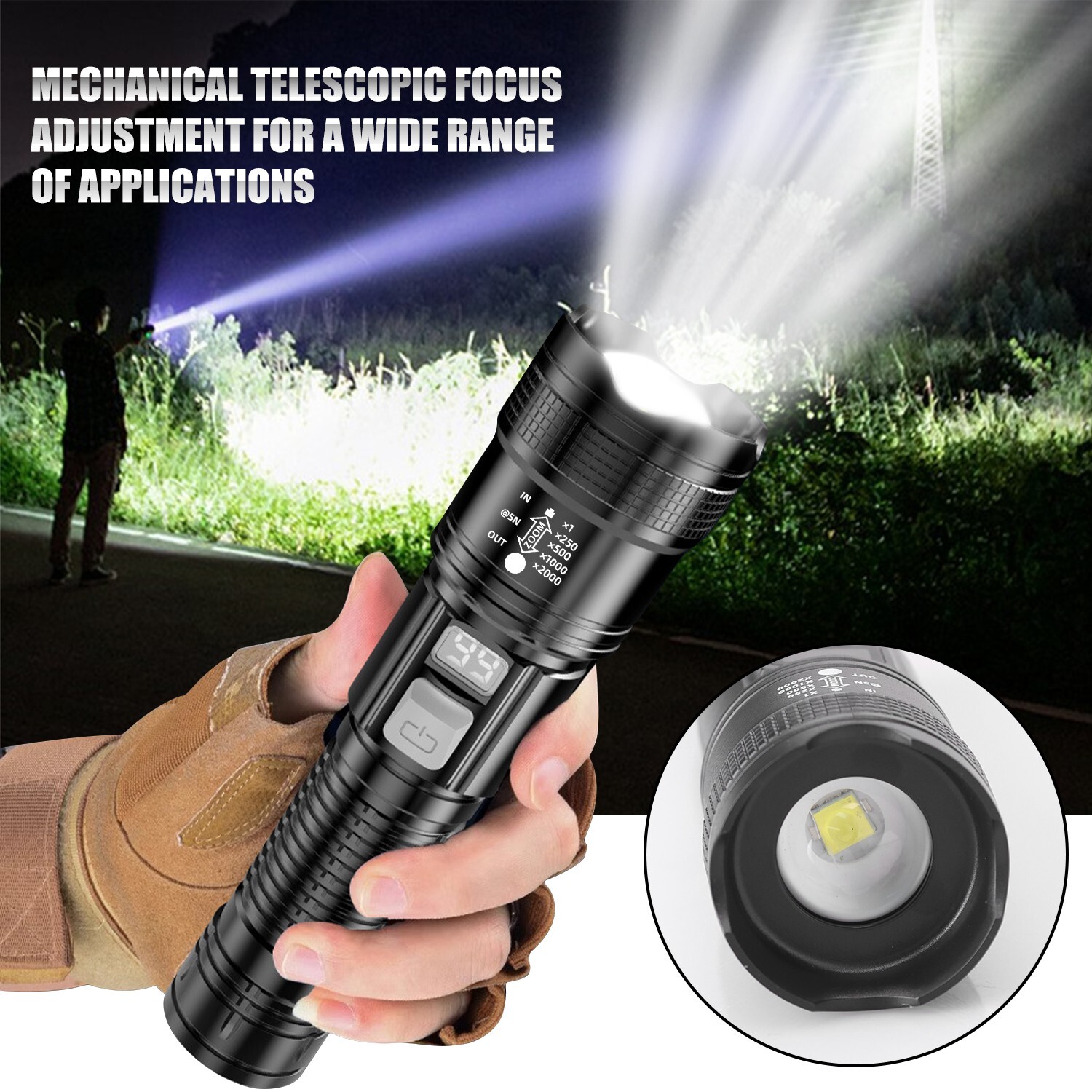 LED Flashlight Torch Outdoor Lighting Camping Adventure Hunting Multifunction