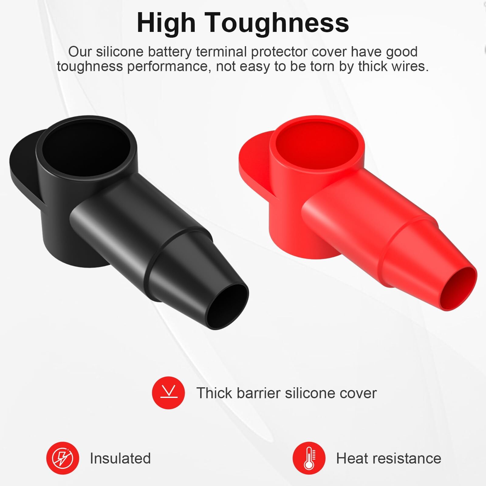 10 Pack Silicone Battery Terminal Covers for 10-4AWG Wire, Insulated Battery