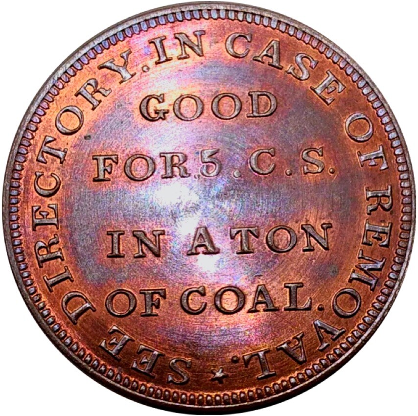 (1851) Philadelphia PA 235a C W Jackson Coal Dealer Merchant Token