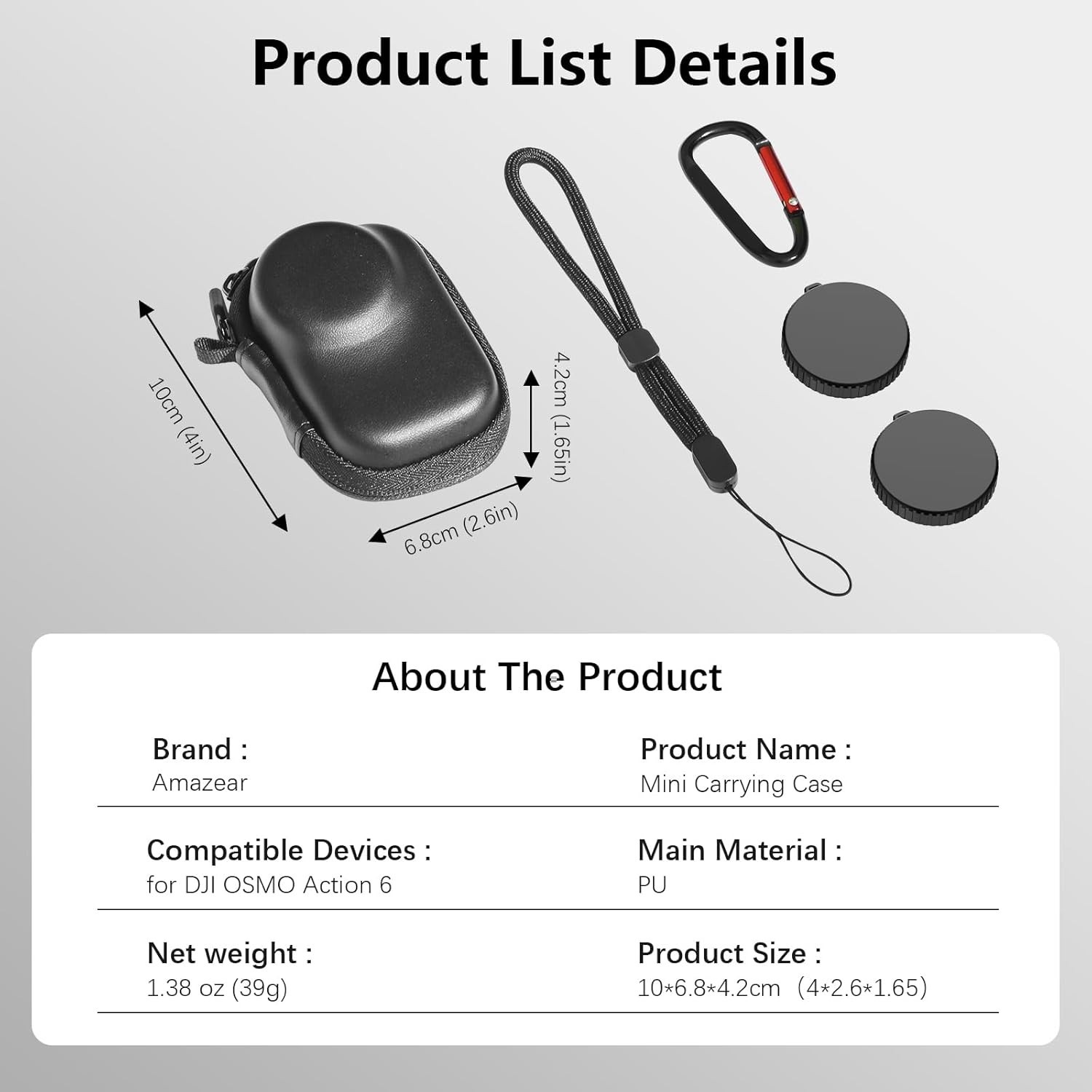Leather Carry Case for DJI OSMO Action 6 - Compact & Durable Protection