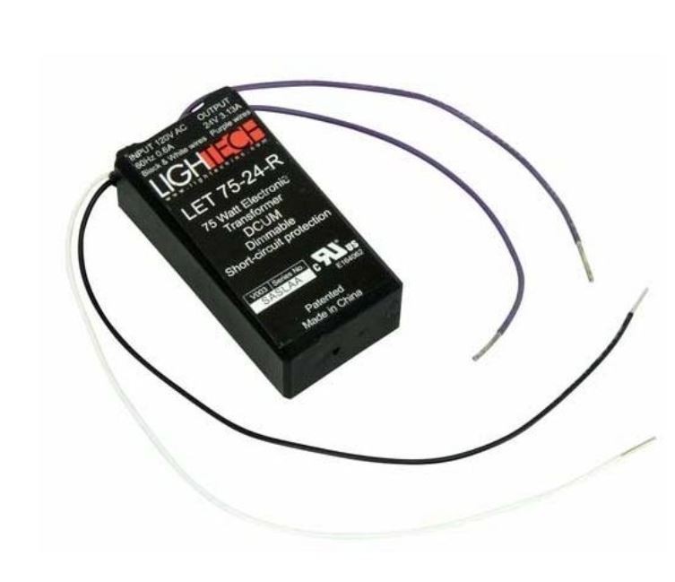 LIGHTECH LET 75-24-R ELECTRONIC TRANSFORMER 120V 24VAC  *** BRAND NEW
