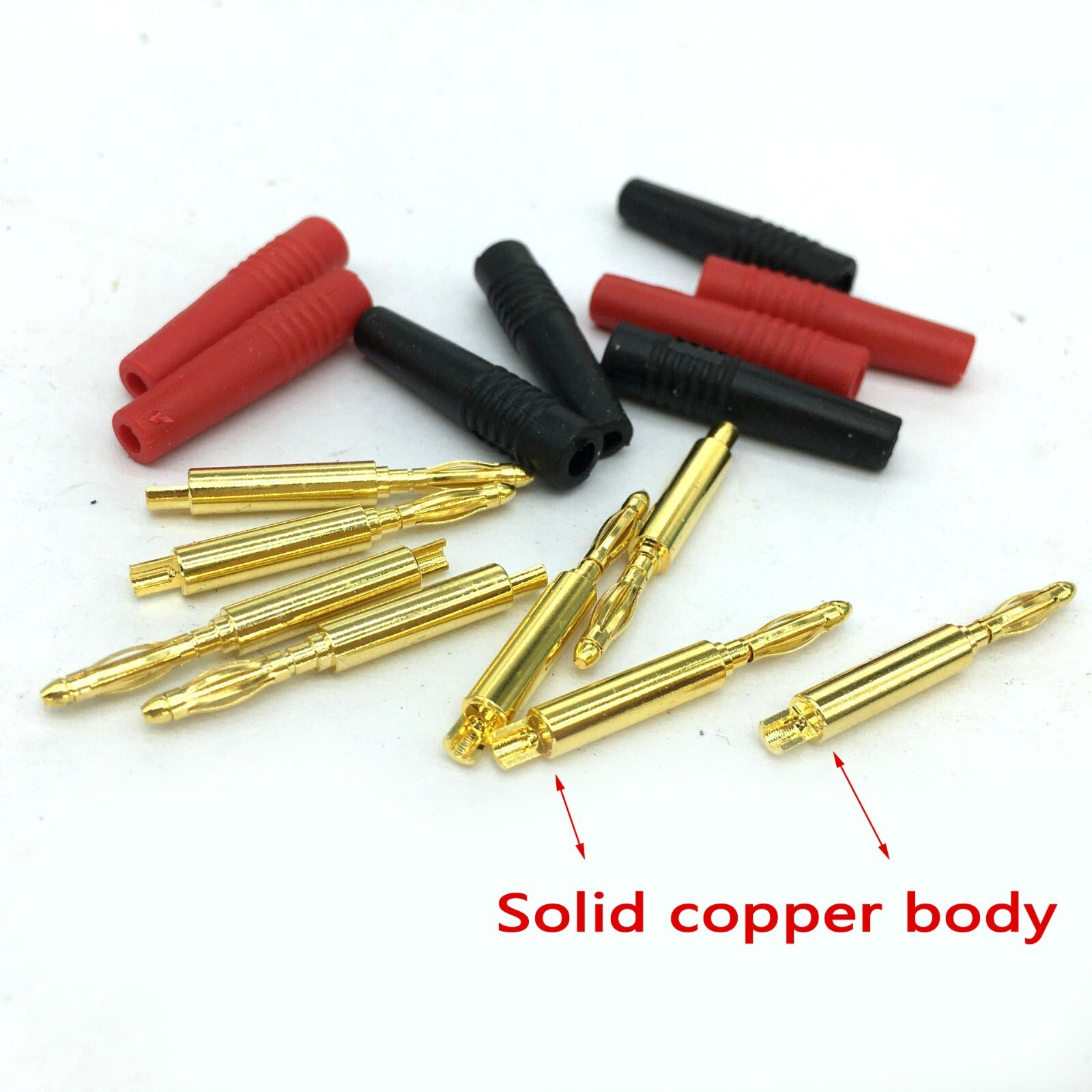 Copper 2mm Gold Pin Banana Plug Binding post Test Probes Instrument Connector